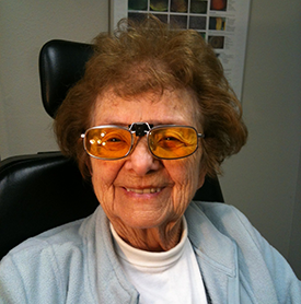 A woman wearing prescription sunglasses